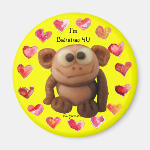 Íman Bananas 4 ímãs personalizados macaco do amor de