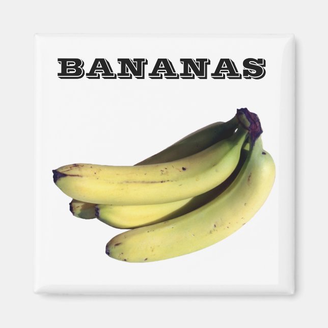 Íman Bananas - (Imã de geladeira Sqare) (Frente)