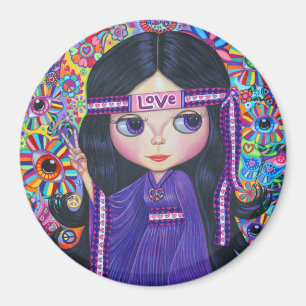 Íman Banda de Cabeçalho Hippie Girl Dolly Purple Psyche