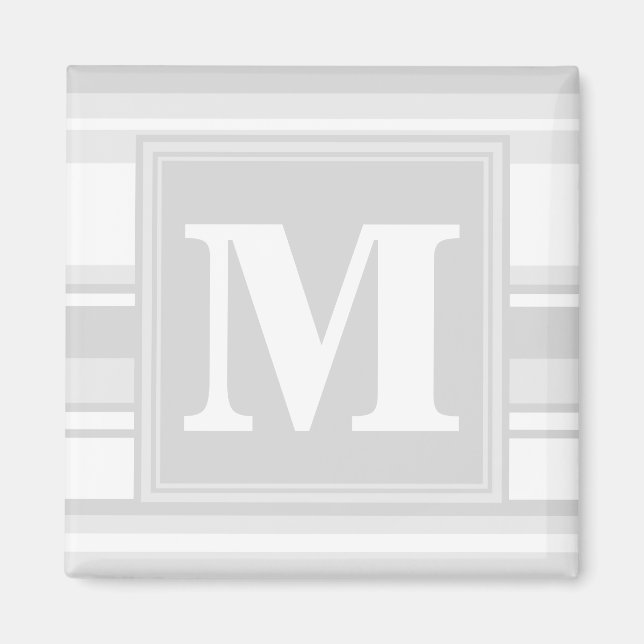 Íman Banda de cinza leve monograma (Frente)