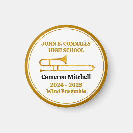 Íman Banda de Segundo grau Trombone Dourada Personaliza