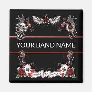 Íman Banda Personalizada Merch Rockabilly Rock & Roll M
