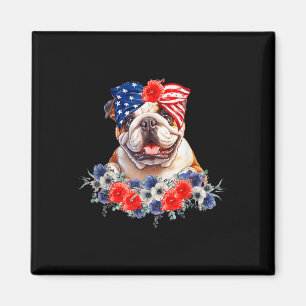 Íman Bandana de Cachorro Bulldog Bandeira Americana 4 d