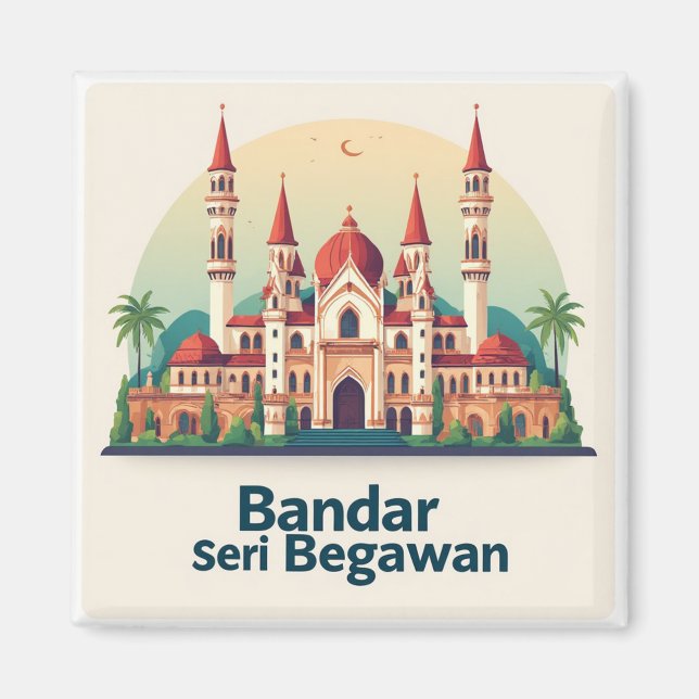 Íman Bandar Seri Begawan Com Domos Vermelhos (Frente)