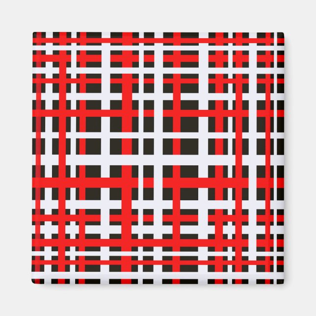 Íman Bandas interligadas Vermelho branco preto (Frente)