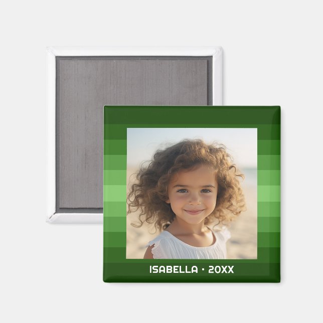 Íman Bandas Retroativas - Verde Natal - Foto Simples (Front/Back)