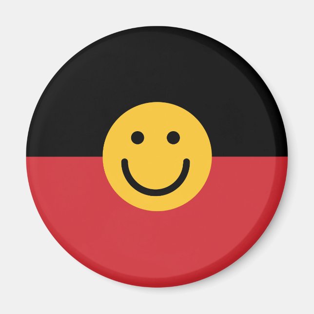 Íman Bandeira aborígene australiana com rosto de sorris (Frente)