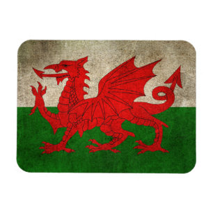 Íman Bandeira afligida vintage de Wales