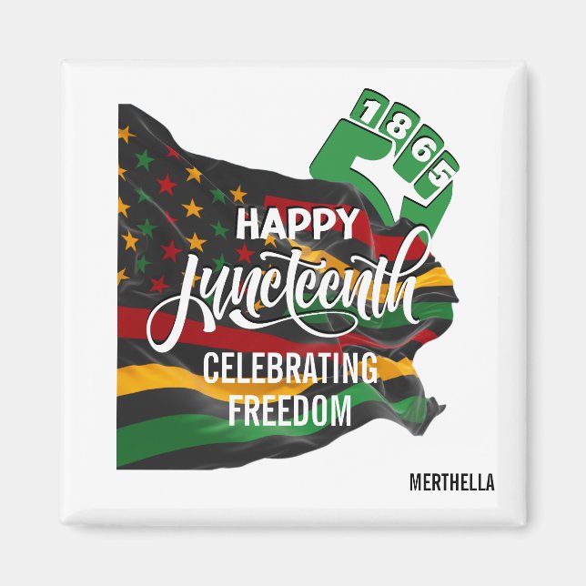 ÍMAN BANDEIRA AFRICANO-AMERICANA DO JUNETEENTH (Frente)