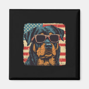 Íman Bandeira Americana 4 De Julho De Rottweiler