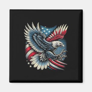 Íman Bandeira Americana Águia Careca 4 De Julho Usa Pat