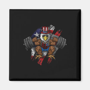 Íman Bandeira Americana Águia Careca Musculosa Biciclet