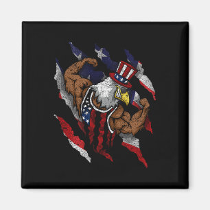 Íman Bandeira Americana Águia Careca Musculosa Biciclet