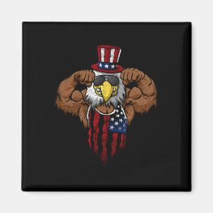 Íman Bandeira Americana Águia Careca Musculosa Biciclet