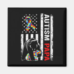 Íman Bandeira Americana Angustiada Autismo Papai Urso C