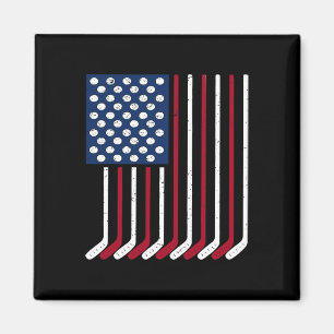 Íman Bandeira Americana Antiga Feita De Hóquei Engraçad