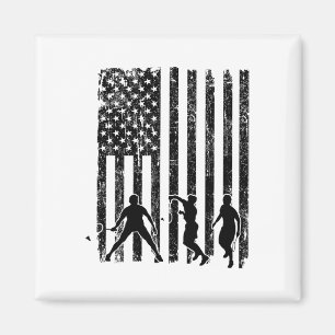 Íman Bandeira Americana Badminton Camisa Men Usa Flag B