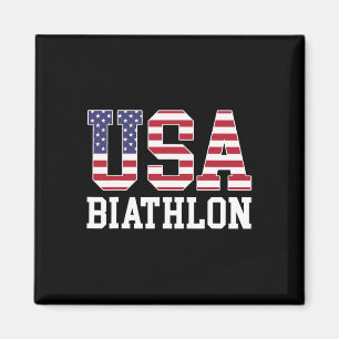 Íman Bandeira Americana Biathlonista - American Usa Bia
