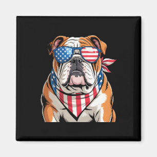 Íman Bandeira Americana Bulldog Patriótico 4 De Julho 2