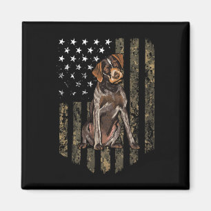 Íman Bandeira Americana Camuflada German Wirehaired Poi
