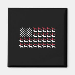 Íman Bandeira Americana Dachshund Cão Patriótico Homens
