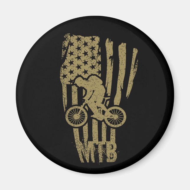 Íman Bandeira Americana De Bicicleta De Montanha Patrió (Frente)