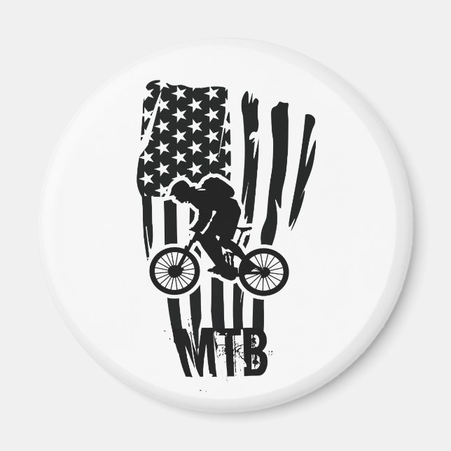 Íman Bandeira Americana De Bicicleta De Montanha Patrió (Frente)