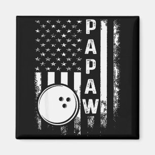 Íman Bandeira Americana de Papaw de Boliche Natal Vinta