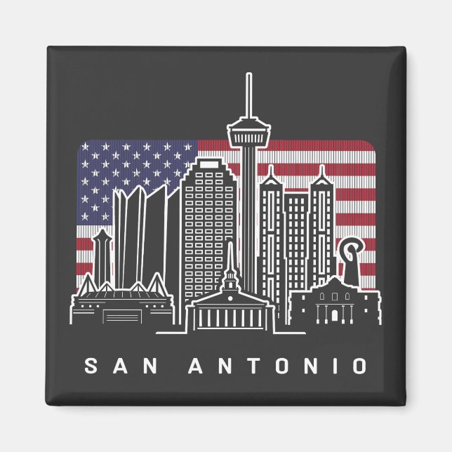 Íman Bandeira Americana de San Antonio Texas (Frente)