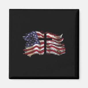 Íman Bandeira Americana Distressada de Cabeça para Baix