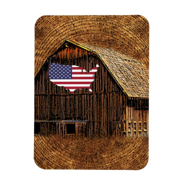 Íman Bandeira Americana do Barn Russo (Vertical)