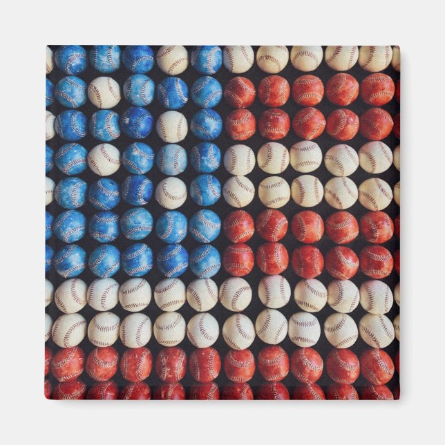 Íman Bandeira Americana do Baseball (Frente)