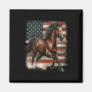 Íman Bandeira Americana do Cavalo Patriótico