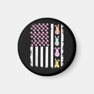 Íman Bandeira americana dos EUA com coelho para o dia d