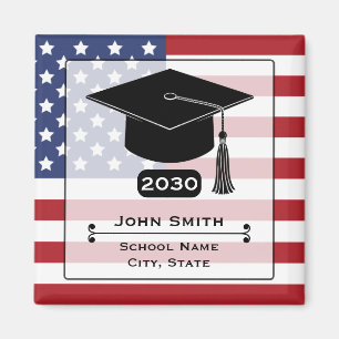 Íman Bandeira Americana EUA Ano de Graduação
