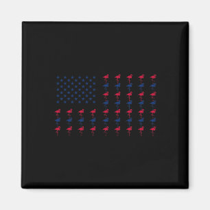 Íman Bandeira Americana Flamingo Lover 4 De Julho Patri