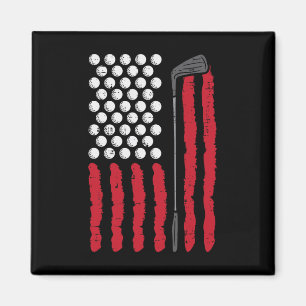 Íman Bandeira Americana Golfe e Clube Golfe Vintage Gol