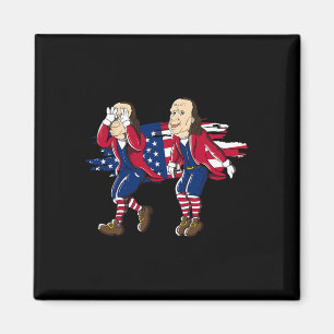 Íman Bandeira Americana Griddy do Ben Franklin 4 de Jul