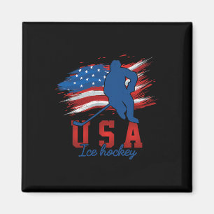 Íman Bandeira Americana Hóquei No Gelo 4 De Julho T De