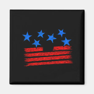 Íman Bandeira americana listras e estrelas patriótica 4