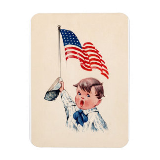 Íman Bandeira Americana Menino Vintage 4 de Julho
