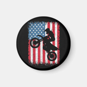Íman Bandeira Americana Moto Motocross Motociclista Hom