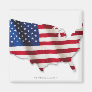 Íman Bandeira americana na forma dos Estados Unidos