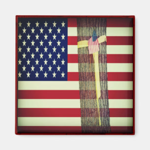 Íman Bandeira americana patriótica e ímã amarelo da