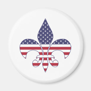 Íman Bandeira Americana Patriótica Fleur-de-lis
