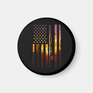 Íman Bandeira Americana Peixe Pescador Pescador Engraça