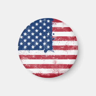Íman Bandeira americana pintada Splatter