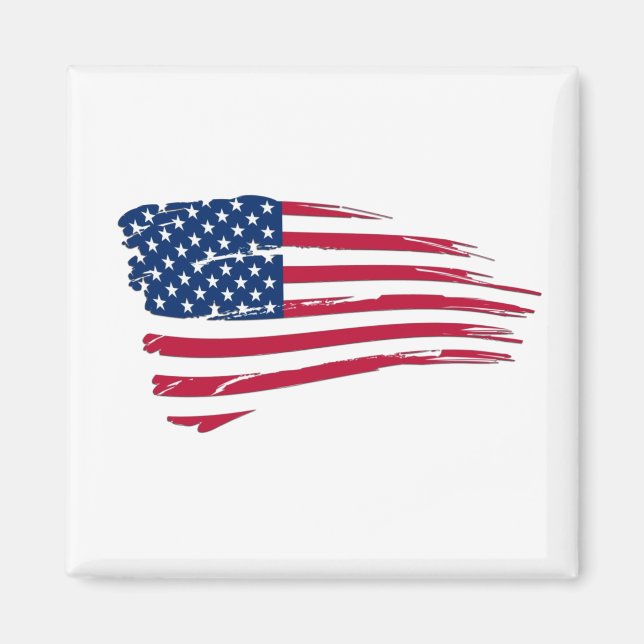 Íman Bandeira Americana Rasgada (Frente)