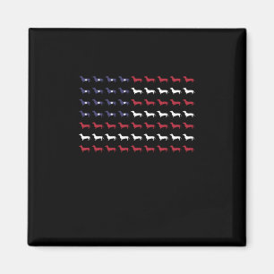 Íman Bandeira Americana Silhouette Dachshund 4 De Julho