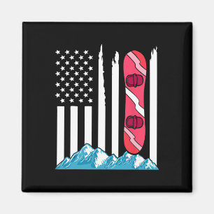 Íman Bandeira Americana Snowboard Goggggs Snowboard Gif